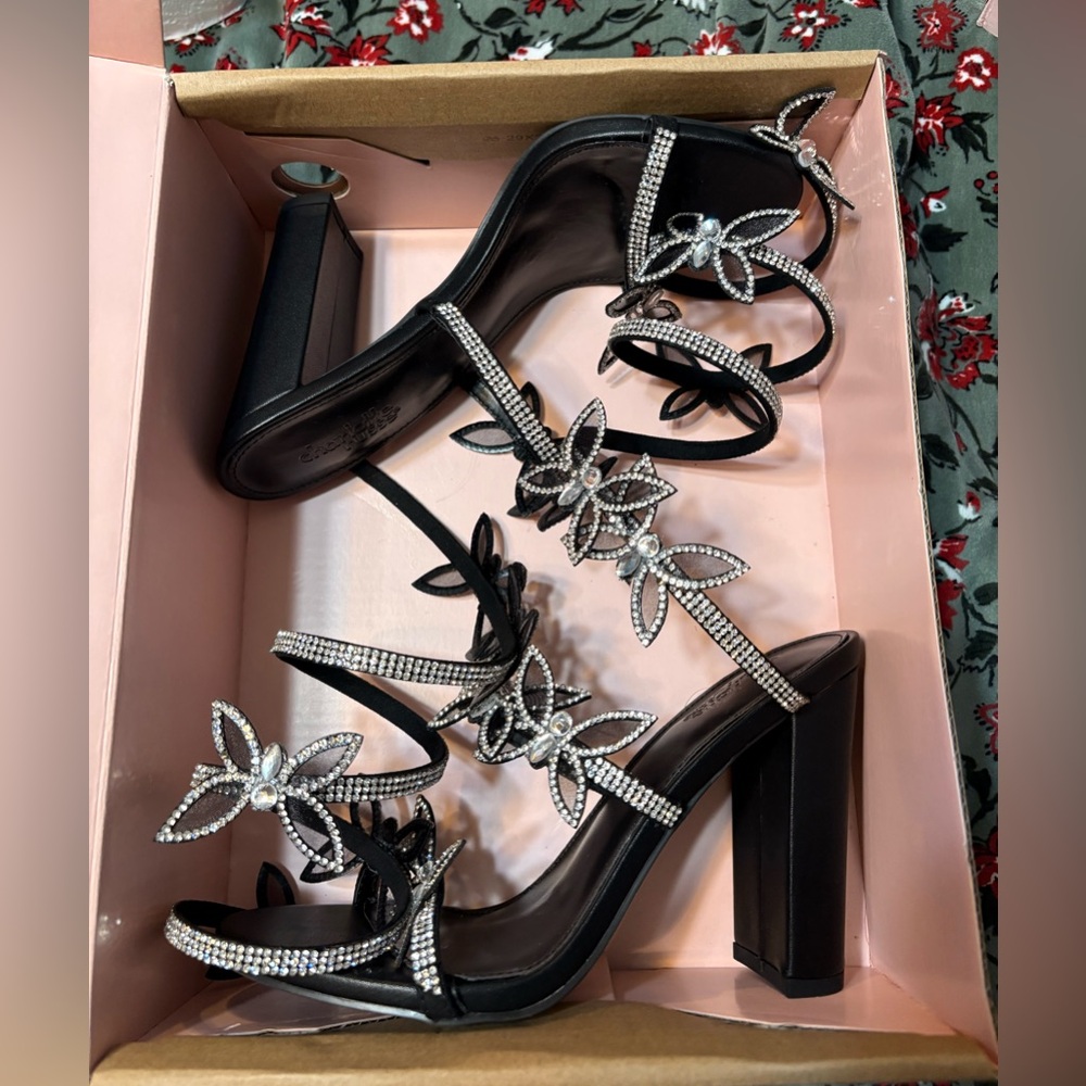 Elegant Black and Silver Women's Heels